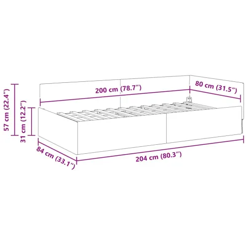 Kutni okvir kreveta Tirkizna 80 x 200 cm Baršun - Tirkizna 80 x 200 cm Cijena