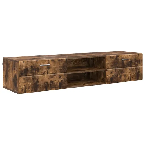 Drveni ormar 150 x 39 x 30 cm Dimljeni hrast Konstruirano drvo - Dimljeni hrast TV ormar s 2 ladice Cijena