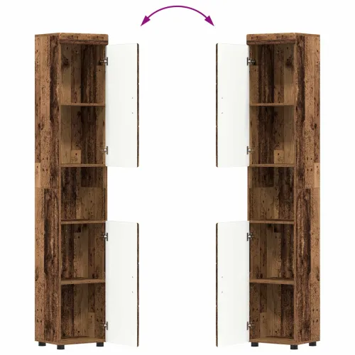 Set ormarića za kupaonicu TULUM Staro drvo 37 x 31,5 x 203 cm - Staro drvo Visoki ormar Cijena