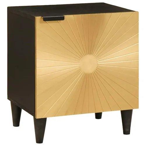 Noćni ormar Crna i zlatna 40 x 33 x 46 cm Konstruirano drvo - 1 Cijena