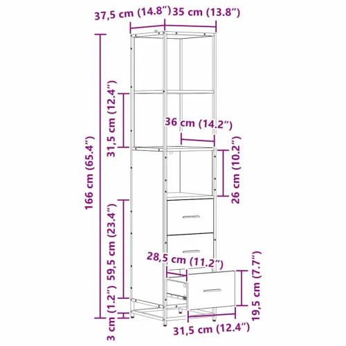 Set namještaja za kupaonicu Staro drvo 35 x 37,5 x 166 cm - Staro drvo Cijena