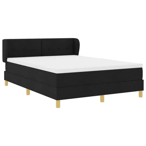Box spring krevet s uzglavljem Crna 140 x 190 cm tkanina - Crna 140 x 190 cm Prošiveno gumbima Cijena