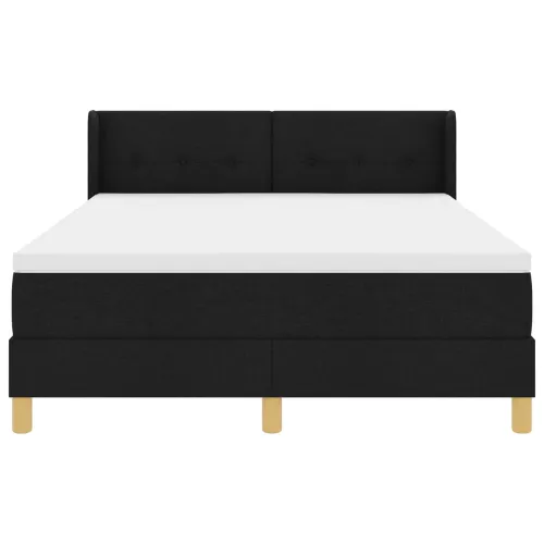 Box spring krevet s uzglavljem Crna 190 x 140 cm tkanina - Crna 140 x 190 cm Prošiveno gumbima Cijena