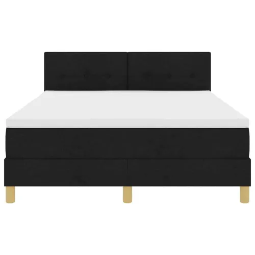 LED Box Spring Krevet s LED trakama Crna 140 x 190 cm tkanina - Crna 140 x 190 cm Prošiveno gumbima Cijena
