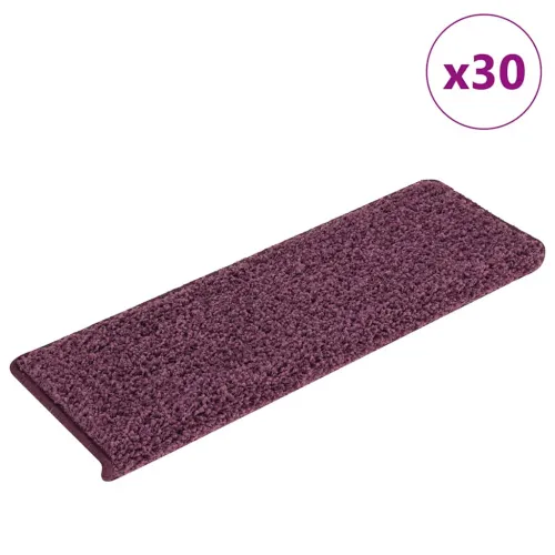 Prostirke za stepenice 30 kom 65x21x4 cm tamnoljubičaste pravokutne rubove - Tamnoljubičasta 30 Cijena