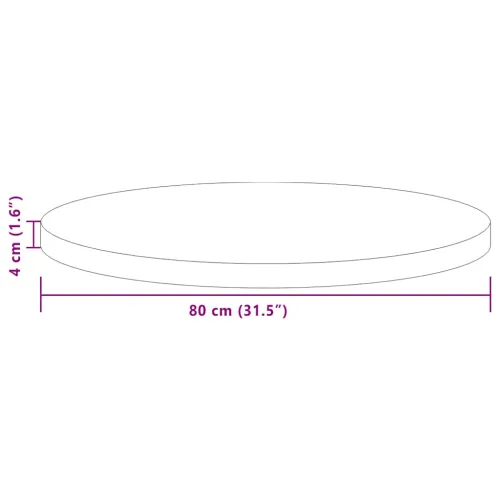 Gornji dio stola Ø 80 x 4 cm Kružni Čvrsto Hrastovo Drvo - Svjetlosmeđa Ø 80 x 4 cm Cijena
