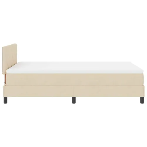 Box spring krevet s LED trakama Krema 120 x 190 cm tkanina - Krema 120 x 190 cm Dizajn s rombovima Cijena