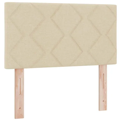 Box spring krevet s LED trakama Krema 120 x 190 cm tkanina - Krema 120 x 190 cm Dizajn s rombovima Cijena