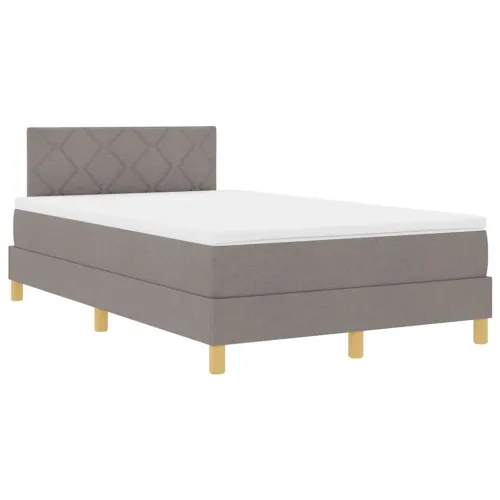 LED Box Spring Krevet Sivo-smeđa 120 x 190 cm tkanina - Sivo-smeđa 120 x 190 cm Dizajn s rombovima Cijena