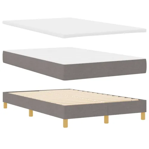 LED Box Spring Krevet Sivo-smeđa 120 x 190 cm tkanina - Sivo-smeđa 120 x 190 cm Dizajn s rombovima Cijena