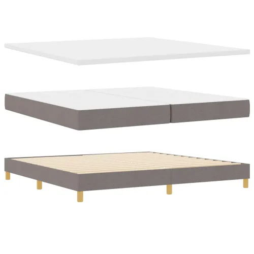 Box spring krevet Sivo-smeđa 200 x 200 cm tkanina - Sivo-smeđa 200 x 200 cm Dizajn s rombovima Cijena
