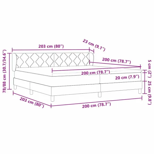 Box spring krevet Sivo-smeđa 200 x 200 cm tkanina - Sivo-smeđa 200 x 200 cm Dizajn s rombovima Cijena