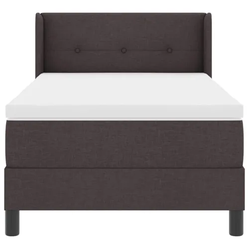 Box spring krevet Tamno smeđa 190 x 90 cm tkanina - Tamno smeđa 90 x 190 cm Prošiveno gumbima Cijena