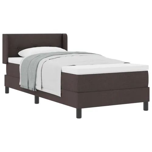 Box spring krevet Tamno smeđa 190 x 90 cm tkanina - Tamno smeđa 90 x 190 cm Prošiveno gumbima Cijena
