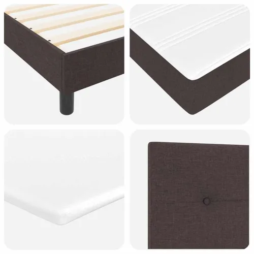 Box spring krevet Tamno smeđa 190 x 90 cm tkanina - Tamno smeđa 90 x 190 cm Prošiveno gumbima Cijena