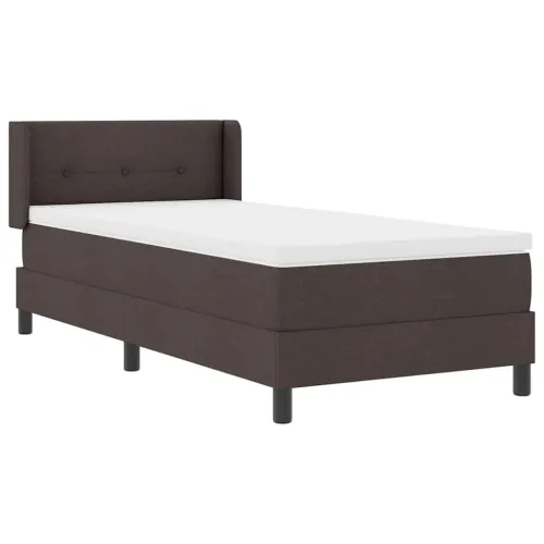 Box spring krevet Tamno smeđa 190 x 90 cm tkanina - Tamno smeđa 90 x 190 cm Prošiveno gumbima Cijena
