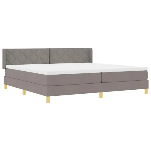 Box spring krevet Sivo-smeđa 200 x 200 cm tkanina - Sivo-smeđa 200 x 200 cm Dizajn s rombovima Cijena
