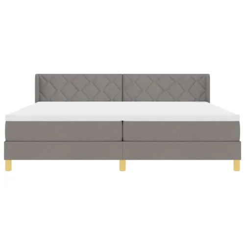 Box spring krevet Sivo-smeđa 200 x 200 cm tkanina - Sivo-smeđa 200 x 200 cm Dizajn s rombovima Cijena