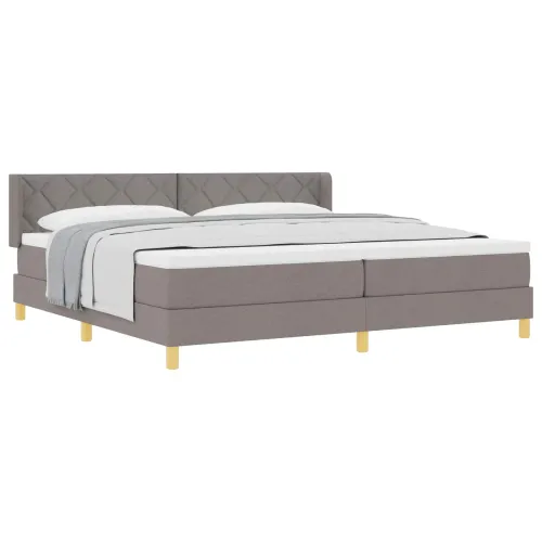 Box spring krevet Sivo-smeđa 200 x 200 cm tkanina - Sivo-smeđa 200 x 200 cm Dizajn s rombovima Cijena