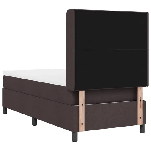 Box spring krevet Tamno smeđa 190 x 90 cm tkanina - Tamno smeđa 90 x 190 cm Prošiveno gumbima Cijena