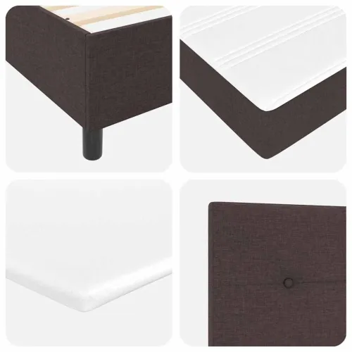Box spring krevet Tamno smeđa 190 x 90 cm tkanina - Tamno smeđa 90 x 190 cm Prošiveno gumbima Cijena