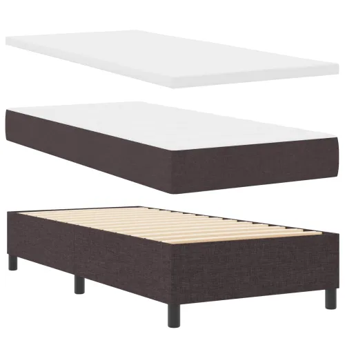 Box spring krevet Tamno smeđa 90 x 190 cm tkanina - Tamno smeđa 90 x 190 cm Prošiveno gumbima Cijena