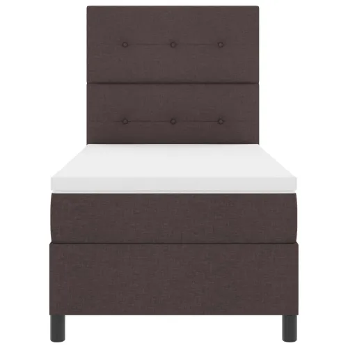 Box spring krevet Tamno smeđa 90 x 190 cm tkanina - Tamno smeđa 90 x 190 cm Prošiveno gumbima Cijena