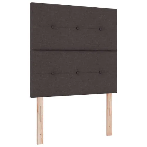 LED Box Spring Krevet Tamno smeđa 90 x 190 cm tkanina - Tamno smeđa 90 x 190 cm Prošiveno gumbima Cijena