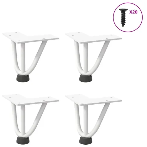 Noge s ukosnicama za stolić za kavu 4 kom. bijele 10 cm, puni čelik - Bijela 10 cm 1 3 rods Cijena