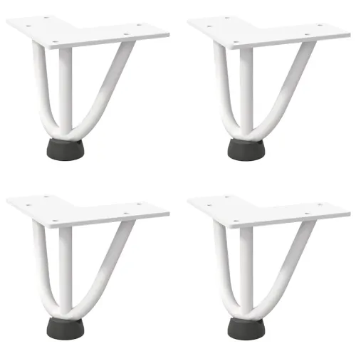 Noge s ukosnicama za stolić za kavu 4 kom. bijele 10 cm, puni čelik - Bijela 10 cm 1 3 rods Cijena