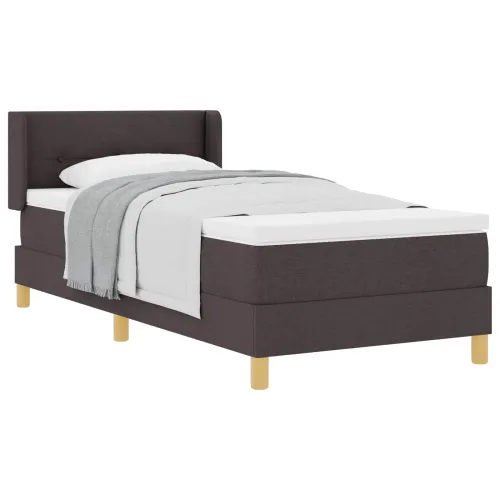 Box spring krevet Tamno smeđa 190 x 90 cm tkanina - Tamno smeđa 90 x 190 cm Prošiveno gumbima Cijena