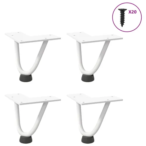 Noge s ukosnicama za stolić za kavu 4 kom. bijele 10 cm, puni čelik - Bijela 10 cm 1 2 rods Cijena