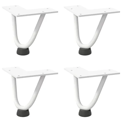 Noge s ukosnicama za stolić za kavu 4 kom. bijele 10 cm, puni čelik - Bijela 10 cm 1 2 rods Cijena