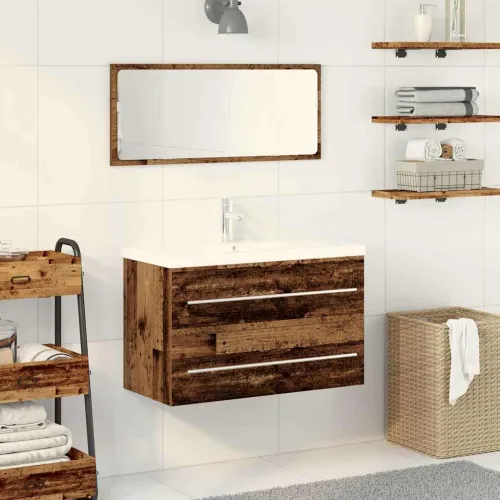 Kupaonski ormarić za sudoper Zidne Staro drvo 80 x 38,5 x 48 cm - Staro drvo 80 x 38,5 x 48 cm Sa slavinom Cijena