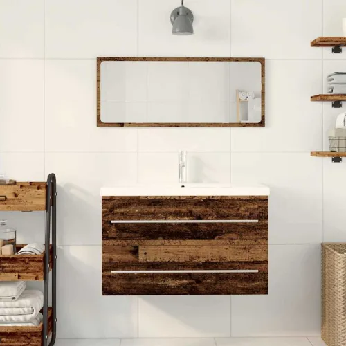 Kupaonski ormarić za sudoper Zidne Staro drvo 80 x 38,5 x 48 cm - Staro drvo 80 x 38,5 x 48 cm Sa slavinom Cijena