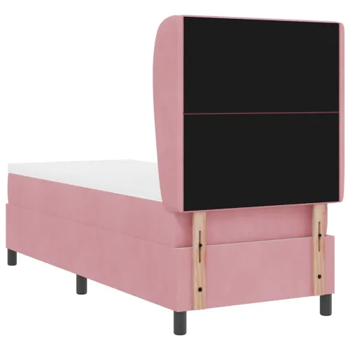 Box spring krevet Ružičasta 200 x 80 cm Baršun - Ružičasta 80 x 200 cm Dizajn s rombovima Cijena