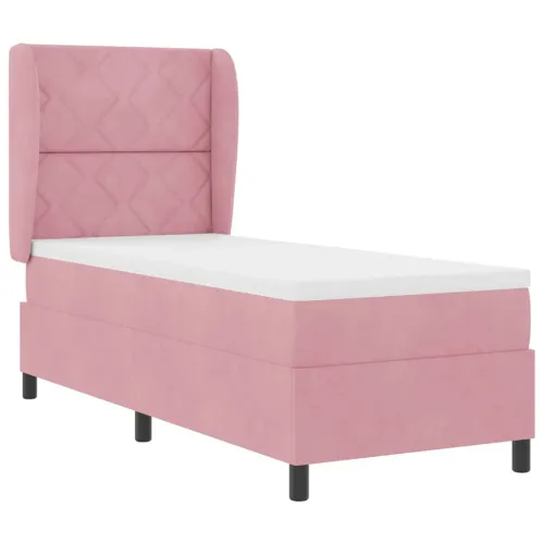 Box spring krevet Ružičasta 200 x 80 cm Baršun - Ružičasta 80 x 200 cm Dizajn s rombovima Cijena