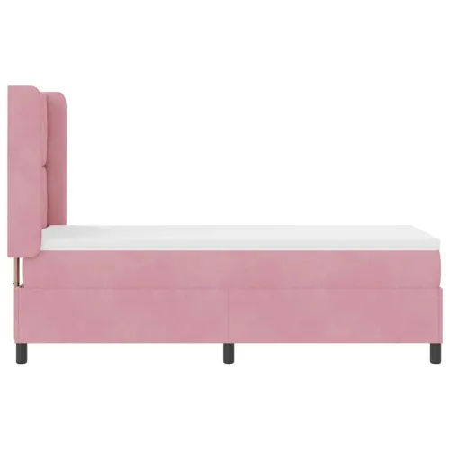 Box spring krevet Ružičasta 80 x 200 cm Baršun - Ružičasta 80 x 200 cm Dizajn s rombovima Cijena