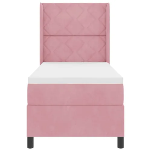 Box spring krevet Ružičasta 80 x 200 cm Baršun - Ružičasta 80 x 200 cm Dizajn s rombovima Cijena