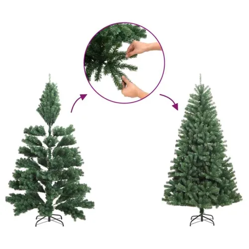 Umjetno predsvijetljeno božićno drvce Zelena 240 cm PVC i metal - 240 cm s LED-icama Cijena