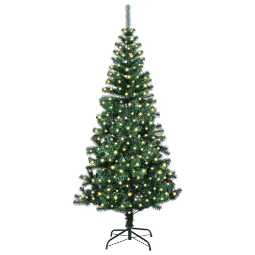 Umjetno predsvijetljeno božićno drvce Zelena 240 cm PVC i metal - 240 cm s LED-icama Cijena
