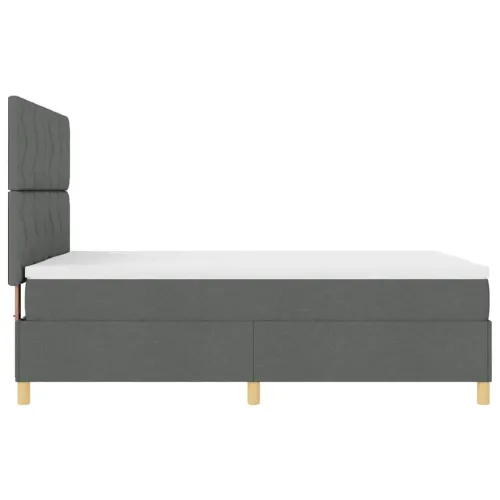 LED Box Spring Krevet Tamno siva 160 x 200 cm tkanina - Tamno siva 160 x 200 cm Dizajn s rombovima Cijena