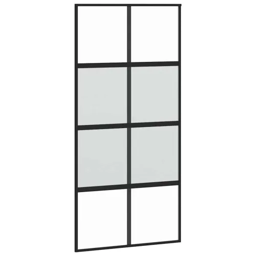 Klizna vrata s priborom crna 102,5 x 205 cm kaljeno staklo - Crna i mat 102.5 x 205 cm (200 cm sliding rail) Matirano Cijena