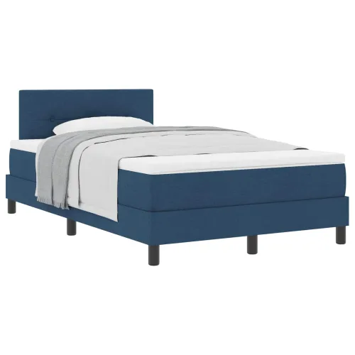 Box spring krevet s uzglavljem Plava 120 x 190 cm tkanina - Plava 120 x 190 cm Prošiveno gumbima Cijena