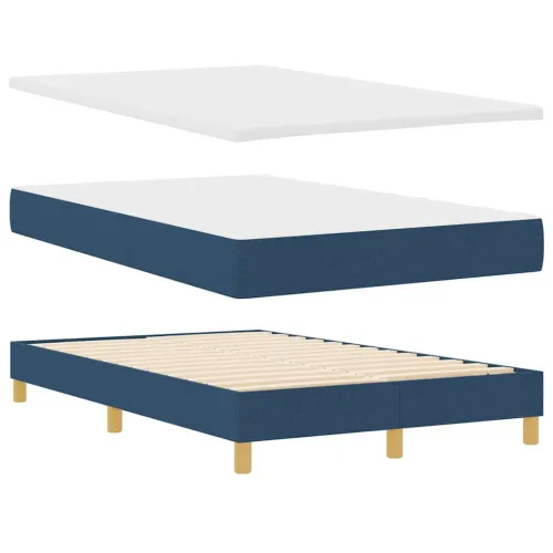 Box spring krevet s jastukom Plava 120 x 190 cm tkanina - Plava 120 x 190 cm Prošiveno gumbima Cijena