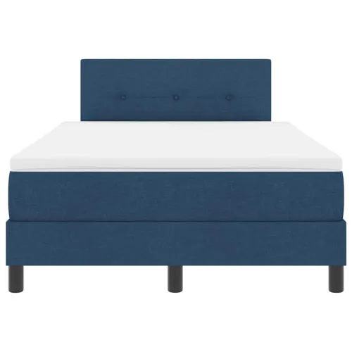 Box spring krevet s LED trakama Plava 120 x 190 cm tkanina - Plava 120 x 190 cm Prošiveno gumbima Cijena