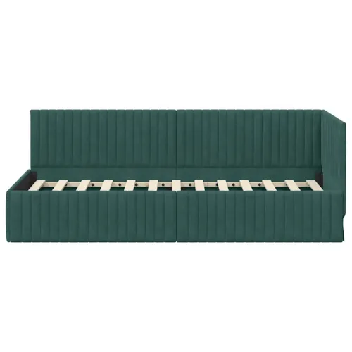 Kutni okvir kreveta Tamnozelena 80 x 200 cm Baršun - Tamnozelena 80 x 200 cm Cijena