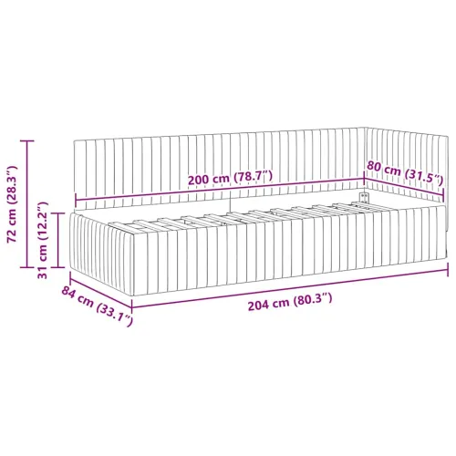Kutni okvir kreveta Tamnozelena 80 x 200 cm Baršun - Tamnozelena 80 x 200 cm Cijena
