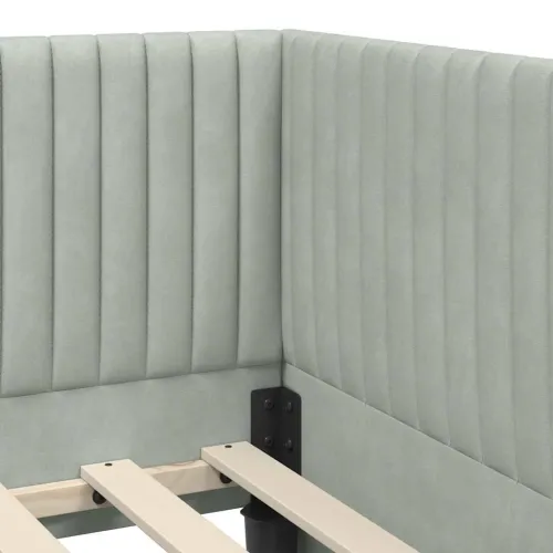 Kutni okvir kreveta Svijetlo siva 90 x 190 cm Baršun - Svjetlosiva 90 x 190 cm Cijena