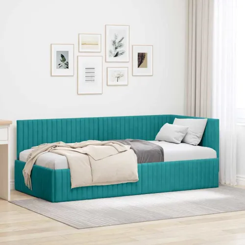 Kutni okvir kreveta Tirkizna 90 x 190 cm Baršun - Tirkizna 90 x 190 cm Cijena